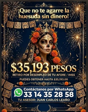 Anuncio del Día de Muertos sobre retiro por desempleo