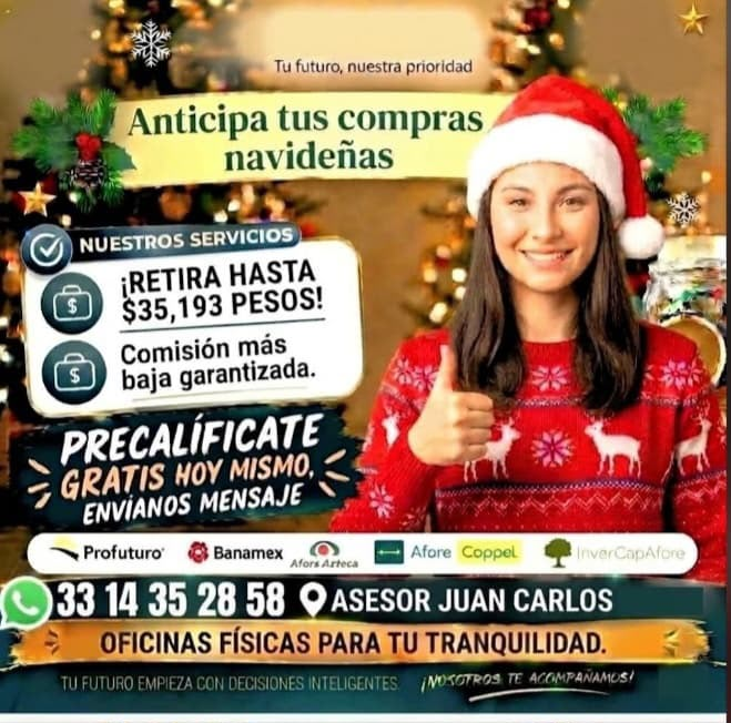 Anuncio navideño sobre asesoría de retiro por desempleo